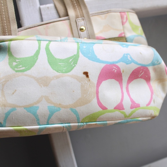 Coach Y2K Vintage NO A06K-247 Hampton Scribble Signature  Monogram Tote Bag - Picture 10 of 12